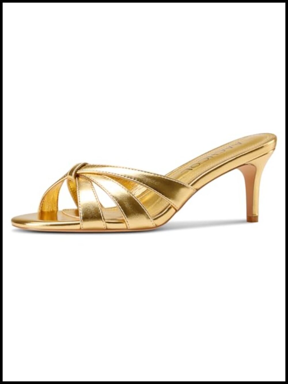 Strappy Kitten Heels Mules Open Toe Low Heel Slip-On Party Dress Sandals Faux